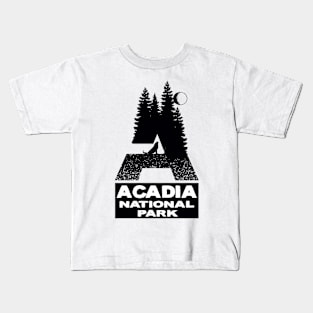 Acadia National Park Maine Wolf Moon Kids T-Shirt